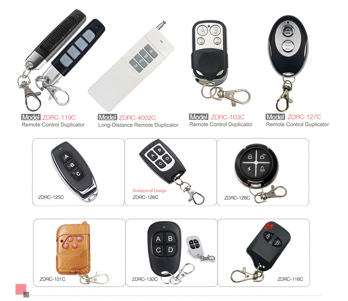 China 4 Buttons RF433 Remote Control Copier /Duplicator Manufacturer for Gate and security system