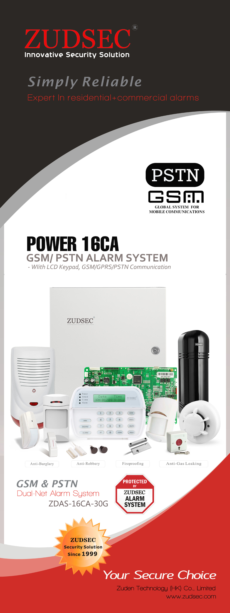 GSM/PSTN Dual-Net Alarm System-LCD Keypad(图1)
