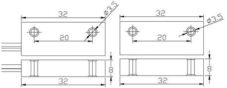Wired Metal Door Sensor -Surface Mount(图1)